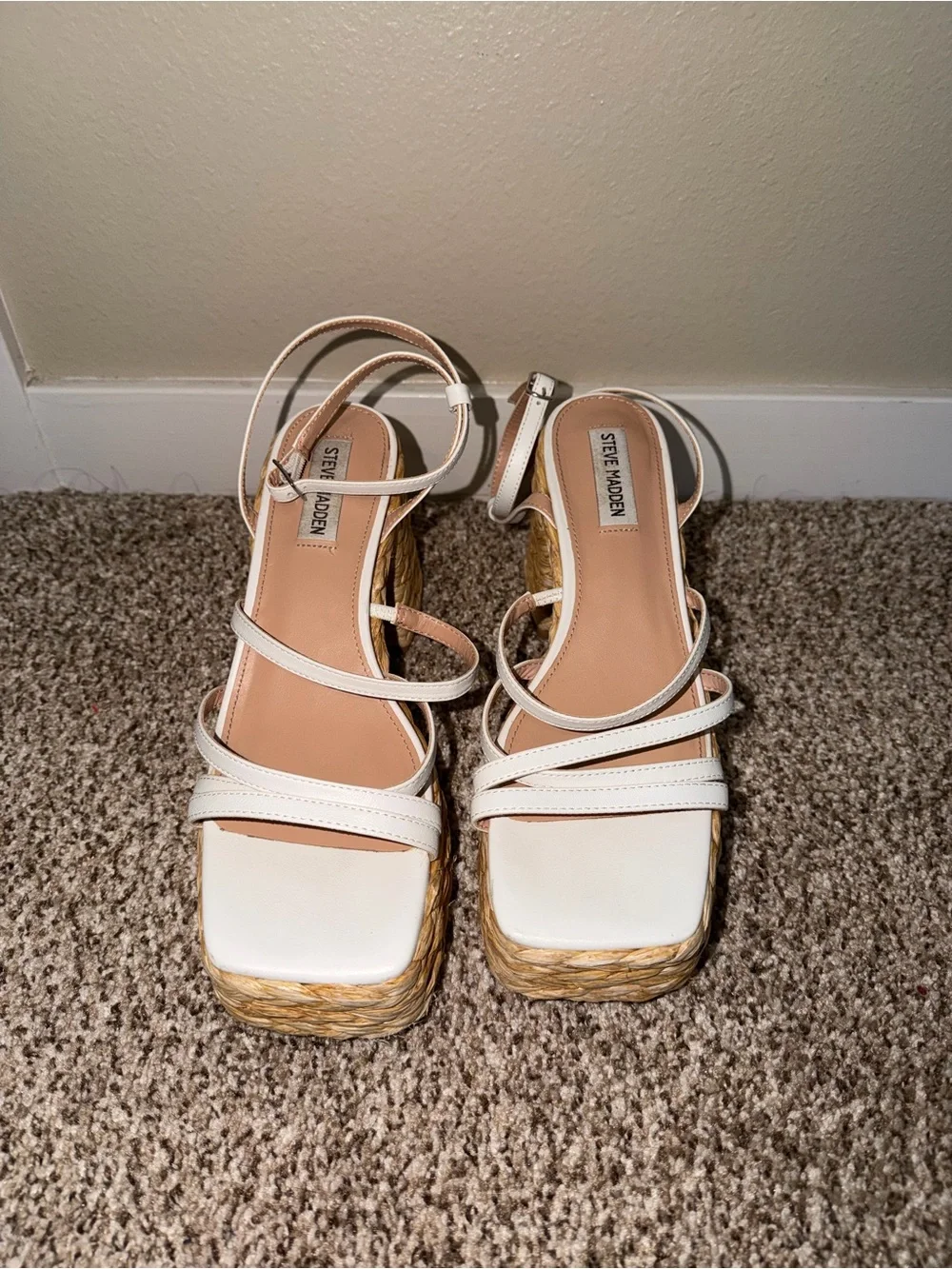 Steve Madden Belise White Platform Sandal